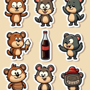 Cartoon Characters & Mascots - Sticker Sheet v20